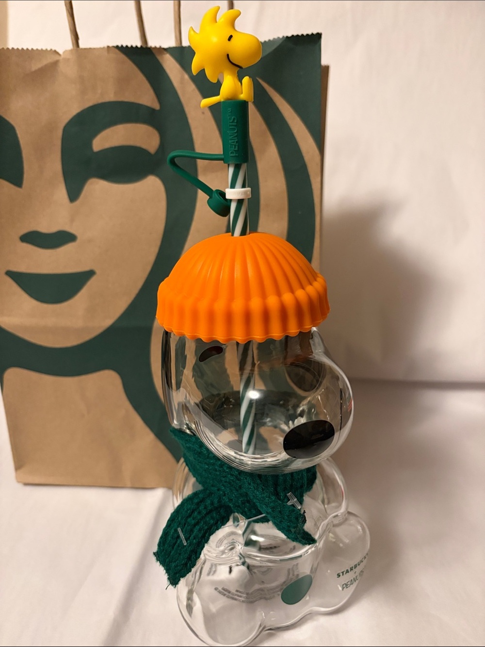 Starbucks Peanuts Snoopy Glass Collectible Cup NWT